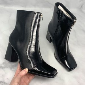 NEW Nasty Gal Moto Zip Square-Toe Ankle Booties 9